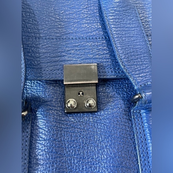 3.1 Phillip Lim Pashli Medium Calfskin Leather Satchel Royal Blue - Picture 3 of 16